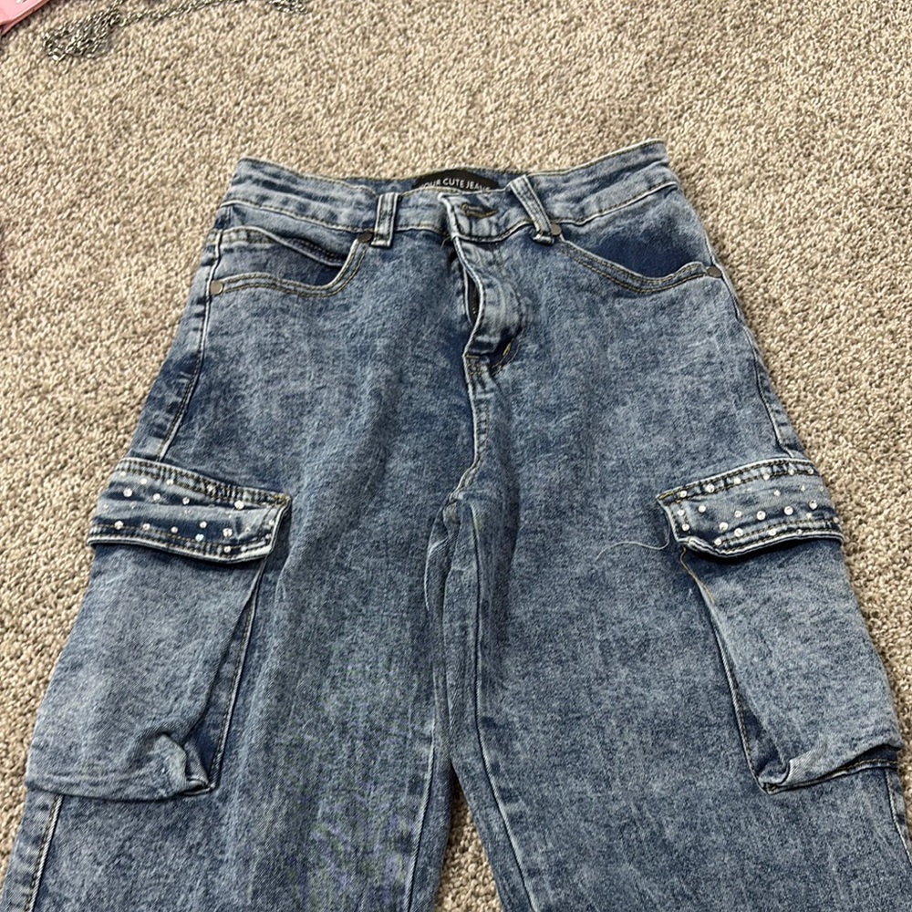 Stylish Blue Cargo Jeans